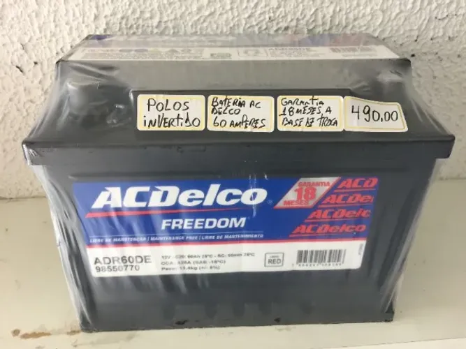 bateria ACdelco 60ah polo invertido a base de troca com garantia 18 meses colocada 