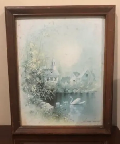Quadro com paisagem interiorana