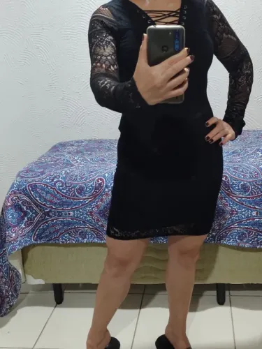 Vestido da Trimix em malha e renda