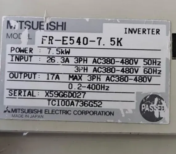 Inversor de frequencia Mitsubishi trifásico 380/480V - 7,5kW (10cv)