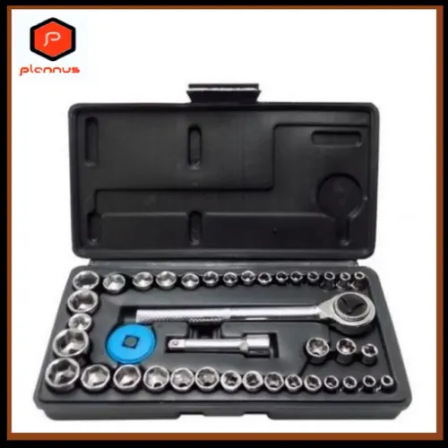 Kit de Chaves Catraca 1/4 Soquetes 40 Peças Ferramentas Maleta Motor Carro Motos z009 