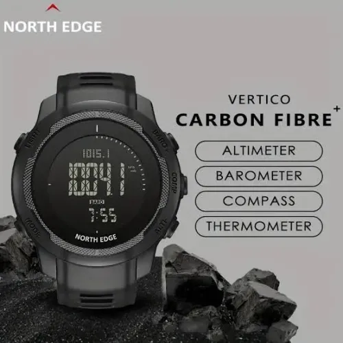 Relógio Militar Masculino North Edge Vertico em Fibra de Carbono 