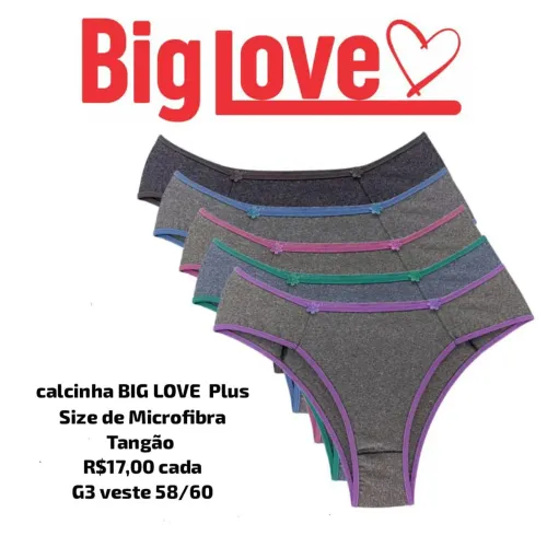 Calcinha Big Love Plus Microfibra Tangão - G3