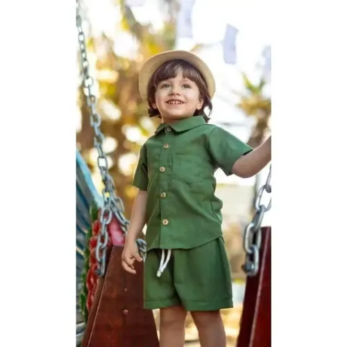 Conjunto de Camisa e Bermuda Infantil - conjunto Mauricinho 1 a 8 anos