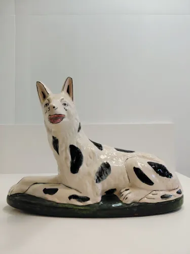 Escultura Antiga Cachorro Antigo anos 50 60 Modernista 