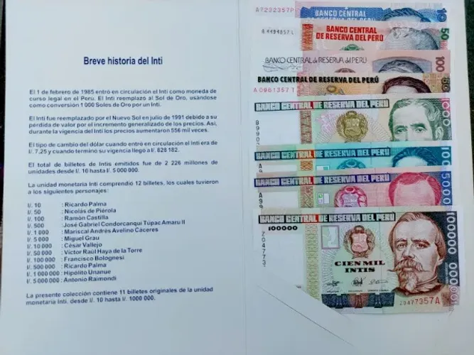 Lindo Folder com 8 Cédulas Diferentes FE do Peru !!!!