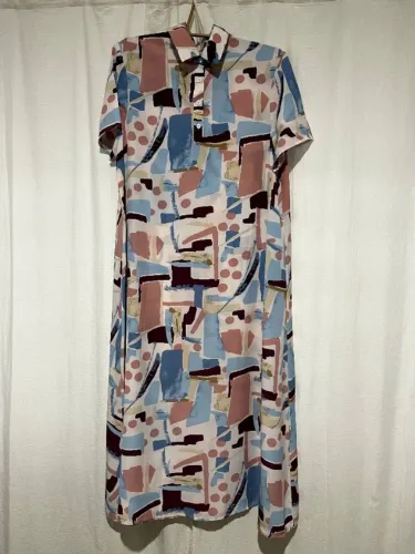 Vestido com Detalhes Geométricos G/GG (SHEIN)