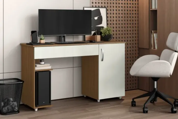 Escrivaninha Atacama.Off White Aramóveis Frete Grátis - Até 12x