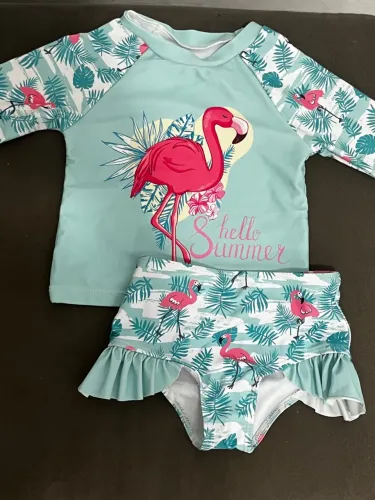 Conjunto Infantil de Praia Flamingo - Lindo e Divertido!