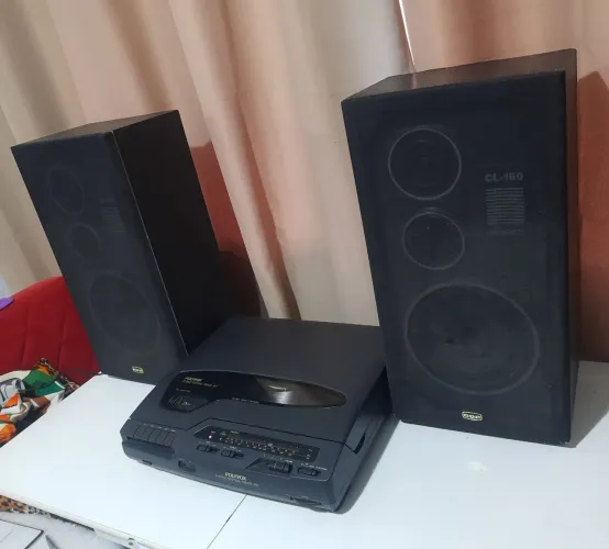 Som toca disco rádio antigo polyvox RELIQUIA funcionando + 2 caixas 