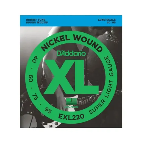 Encordoamento Baixo D`Addario EXL220 .040 Super Light 4 cordas NOVO e LACRADO