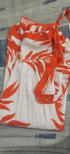Saia envelope  estampada Laranja e Branca