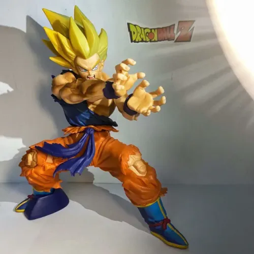 action figure dragon ball z goku kamehameha super sayajin 14,5cm em pvc anime