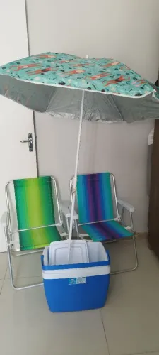 Kit praia MOR com Guarda Sol, 2 cadeiras e bolsa térmica 34l