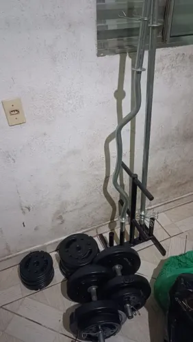 Kit de Halteres e Barras para Treino Completo