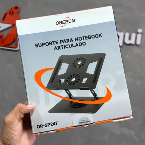 Suporte Notebook Cooler Alumínio Rotativo 360º com Ventoinhas Universal até 17.3 Polegadas