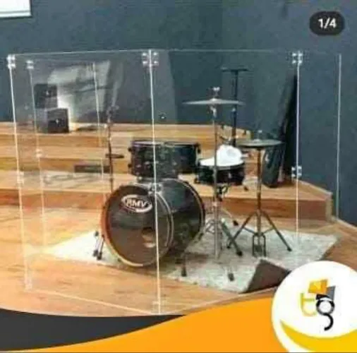  Proteção Acústica para Bateria acrílico ou vidros temperado 