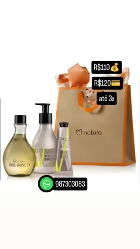 KIT NATURA EKOS BREU BRANCO COLÔNIA 200ML+CREME PARA MÃOS 40GR+HIDRATANTE 250ML