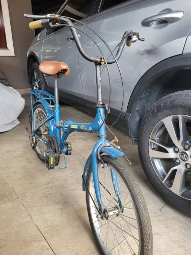 Bicicleta Dobrável Azul