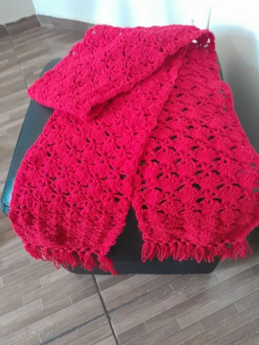Cachecol de crochê vermelho, azul, colorido à sua escolha preço unitário artesanal