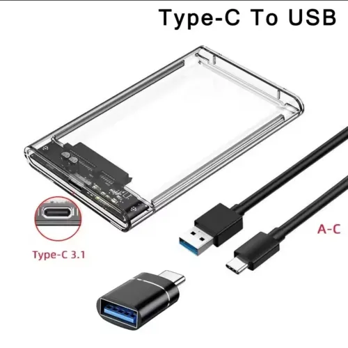 Case adaptador HDD SSD 3.1 Tipo-C + Adaptador 