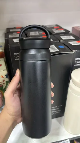 Garrafa Térmica Preta com Alça - 500ml