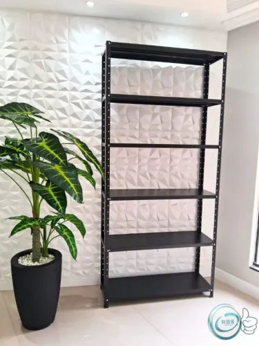 Prateleira de aço 30 cm nova 1,98 m-PRETA