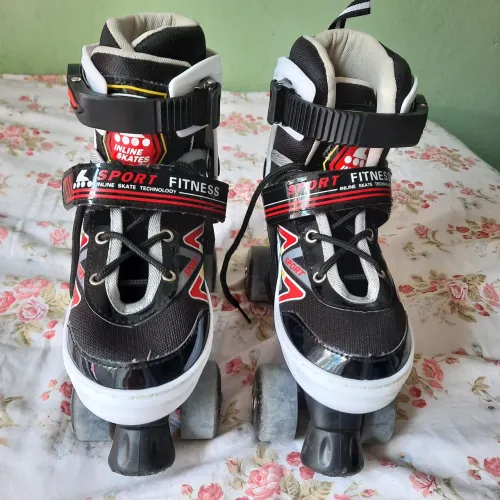Patins Infantil 4 Rodas com luz de Led