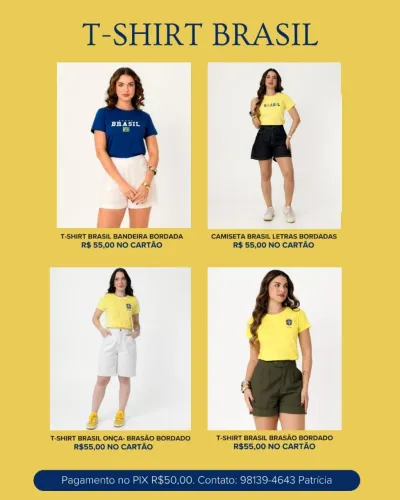 T-shirts Brasil Copa do Mundo