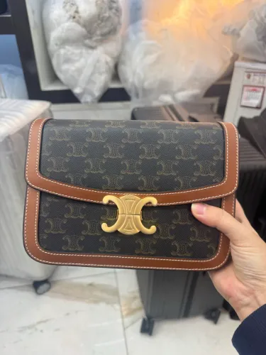 Bolsa italiana de couro legítimo estampa Celine inspiração