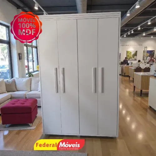 Guarda Roupa 4P 2G 100% MDF - Promoção Por Tempo Limitado!