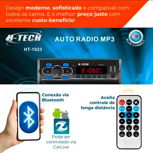 Auto rádio som automotivo Bluetooth 