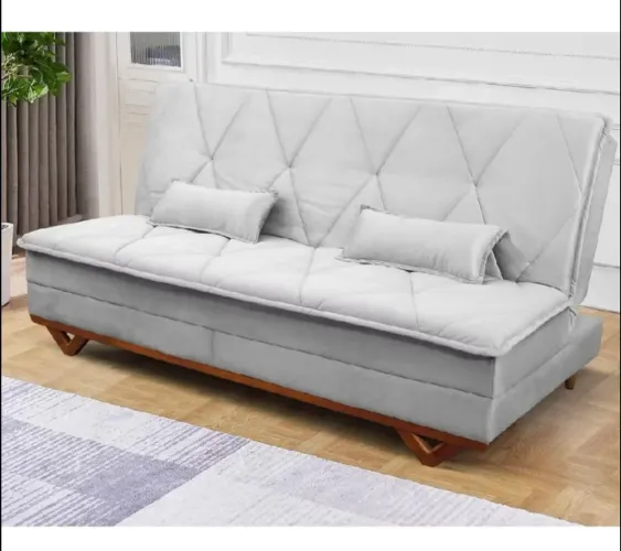 Sofá Cama Reclinável 1,90 cinza suede