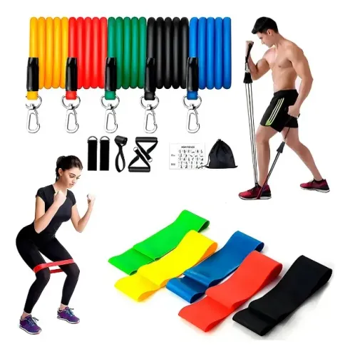 Kit Exercícios Resistance 16 Peças Extensor Elástico Mini Band