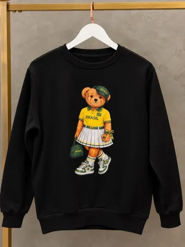 Moletom Feminino Preto Ursinho