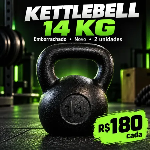 Kettlebell Emborrachado 14kg Novo - 2 unidades (Ferro fundido)