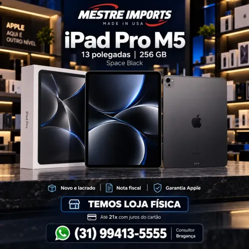 iPad Pro M5 13 polegadas 256GB Space Black Novo Nota Fiscal