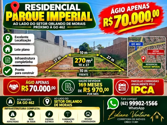 Agio Lote Residencial Parque imperial ( Goiânia Goiás)
