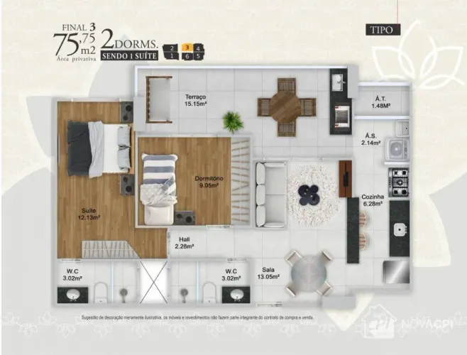 Apartamento com 2 quartos à venda na Vila Guilhermina Praia Grande/SP