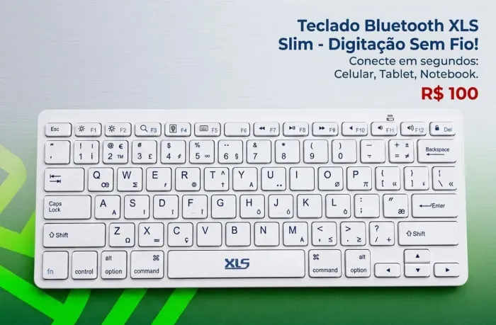 Teclado Sem Fio Bluetooth XLS p/ Notebook, Tablet e Celular