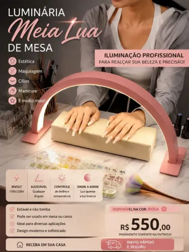 Luminária meia lua de mesa nova Entregamos