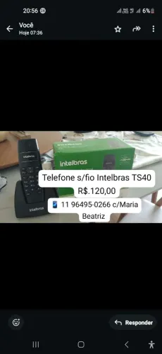 Telefone sem fio Intelbraa