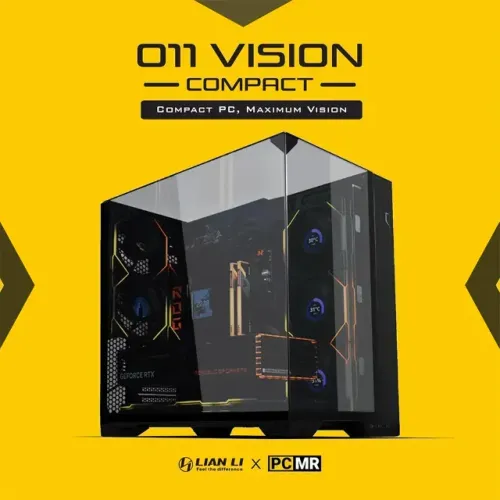 Gabinete Lian Li Vision Compact Preto com tampo vidro superior INCLUSO
