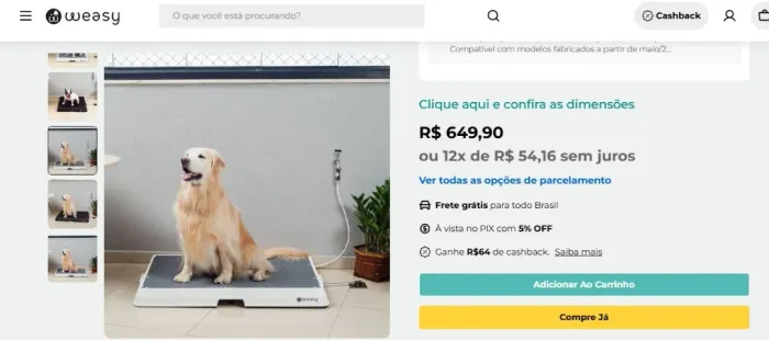 Banheiro inteligente para cachorro