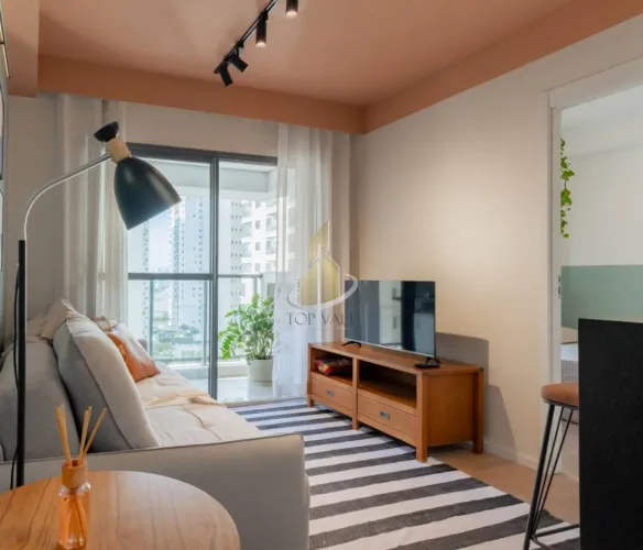 Apartamento com 1 dormitório para alugar, 33 m² por R$ 4.475/mês - Jardim das Colinas - Sã