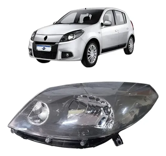 Farol Esquerdo Sandero 2012 2013 2014 Mascara Cinza Esquerdo/motorista