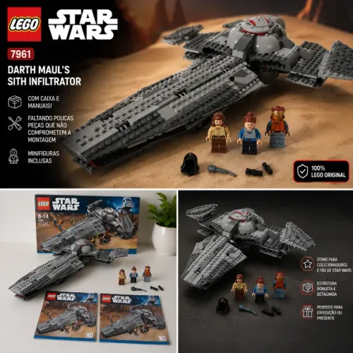 Lego Star Wars Infiltrator Sith, De Darth Maul (7961) - Caixa e Manuais