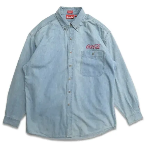 Camisa jeans coca-cola unissex vintage tm G