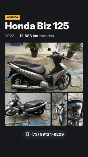 Honda Biz 125 Flex 2023 - Prata Fosco- 12.883 km rodados