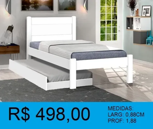 Cama de solteiro -branco